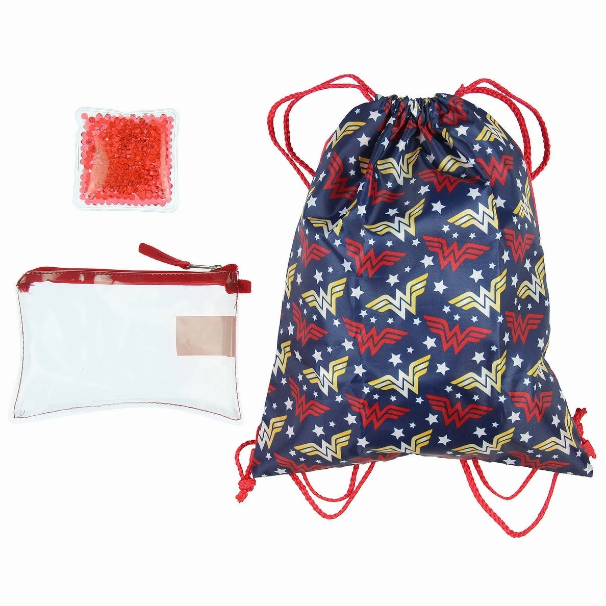 DC Comics Wonder Woman Backpack Lunch Bag Pencil Case Drawstring Sportpack 5pc Set - One Size