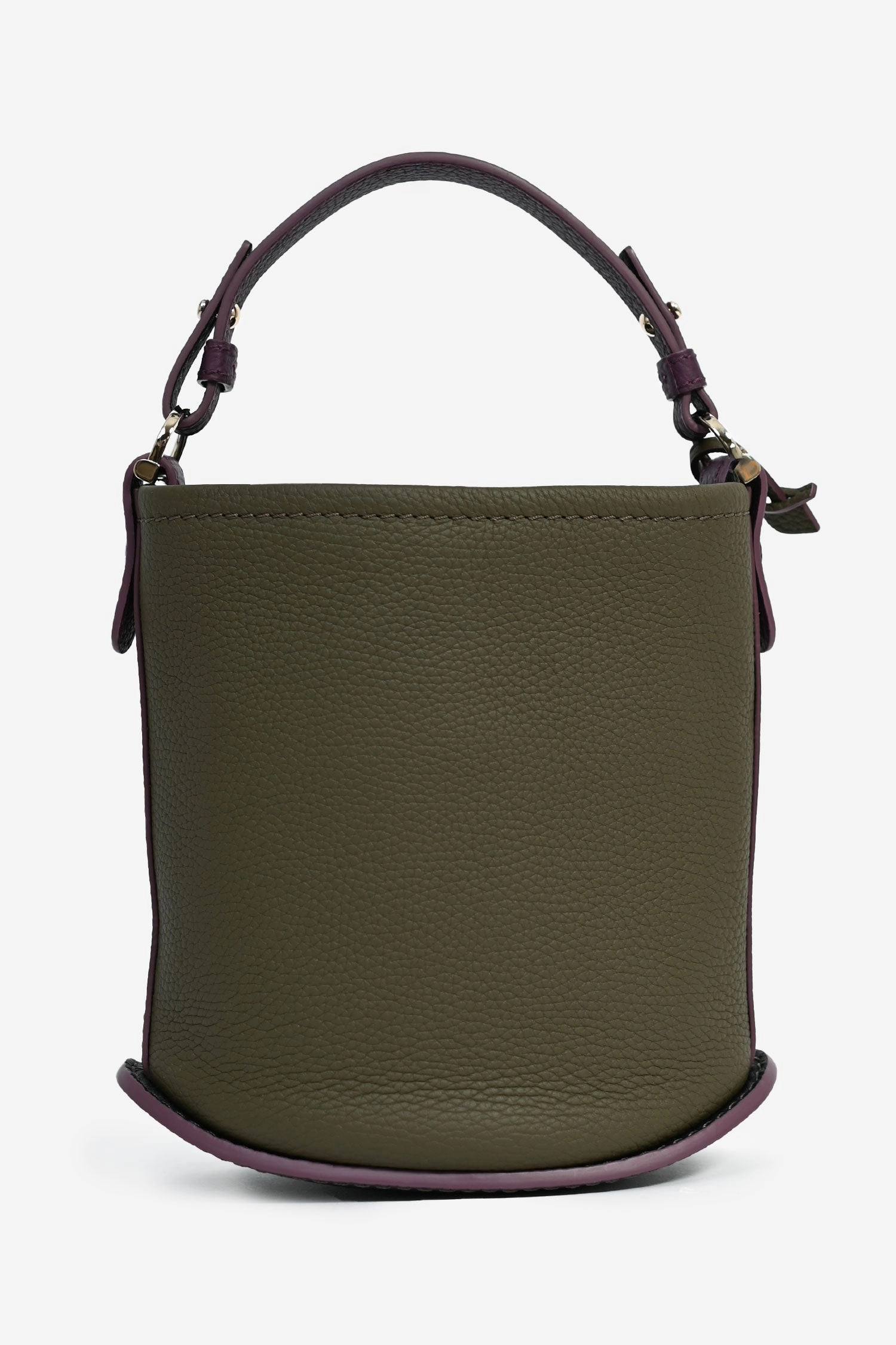 Delvaux Green/Purple Leather Mini Bucket Bag