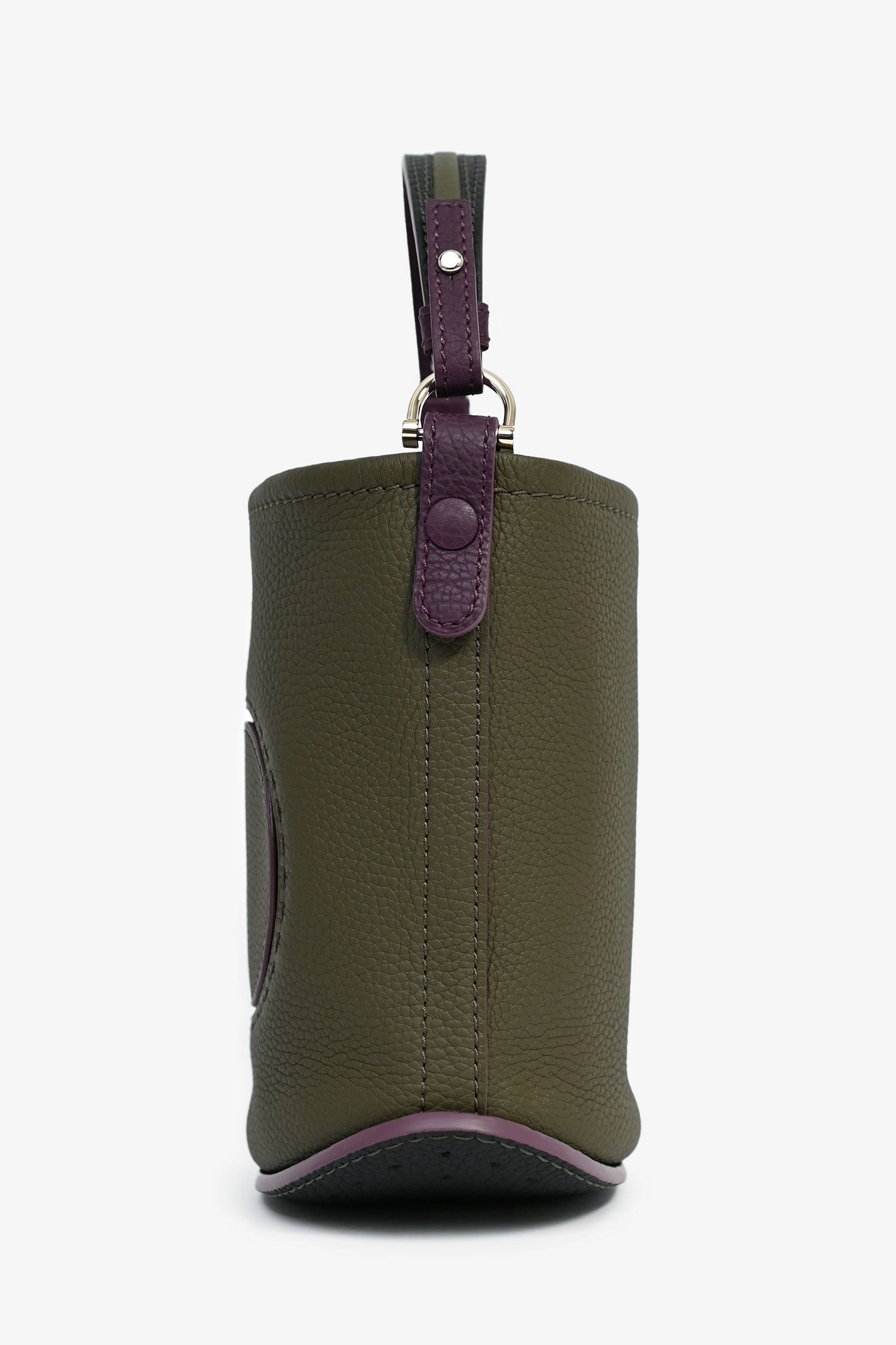 Delvaux Green/Purple Leather Mini Bucket Bag