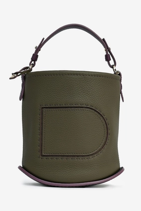 Delvaux Green/Purple Leather Mini Bucket Bag