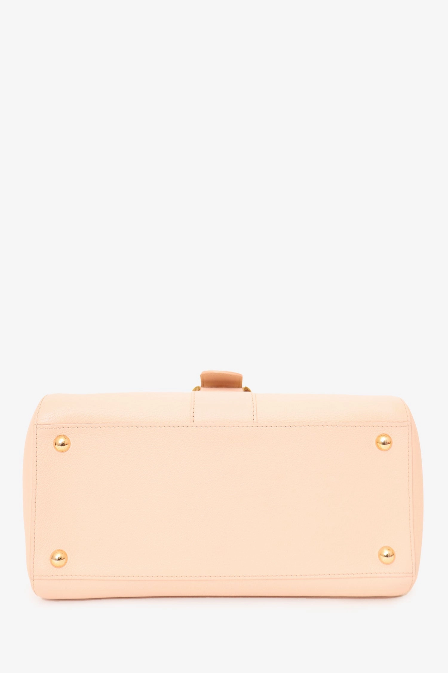 Delvaux Pink Leather Brillant Top Handle MM with Strap