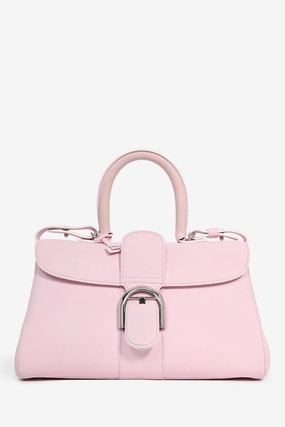 Delvaux Pink Leather Brillant Top Handle MM with Strap (As Is)