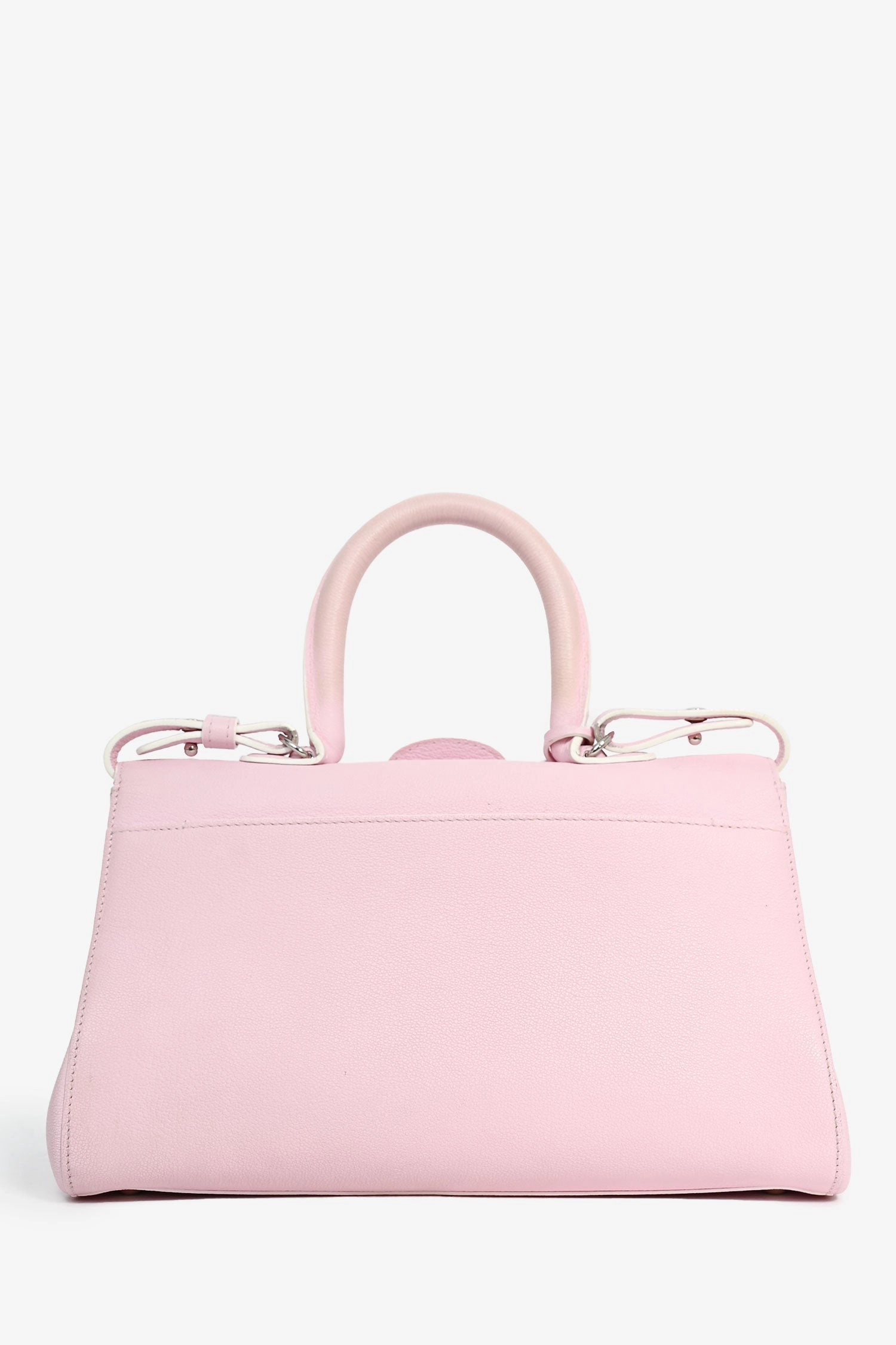 Delvaux Pink Leather Brillant Top Handle MM with Strap (As Is)
