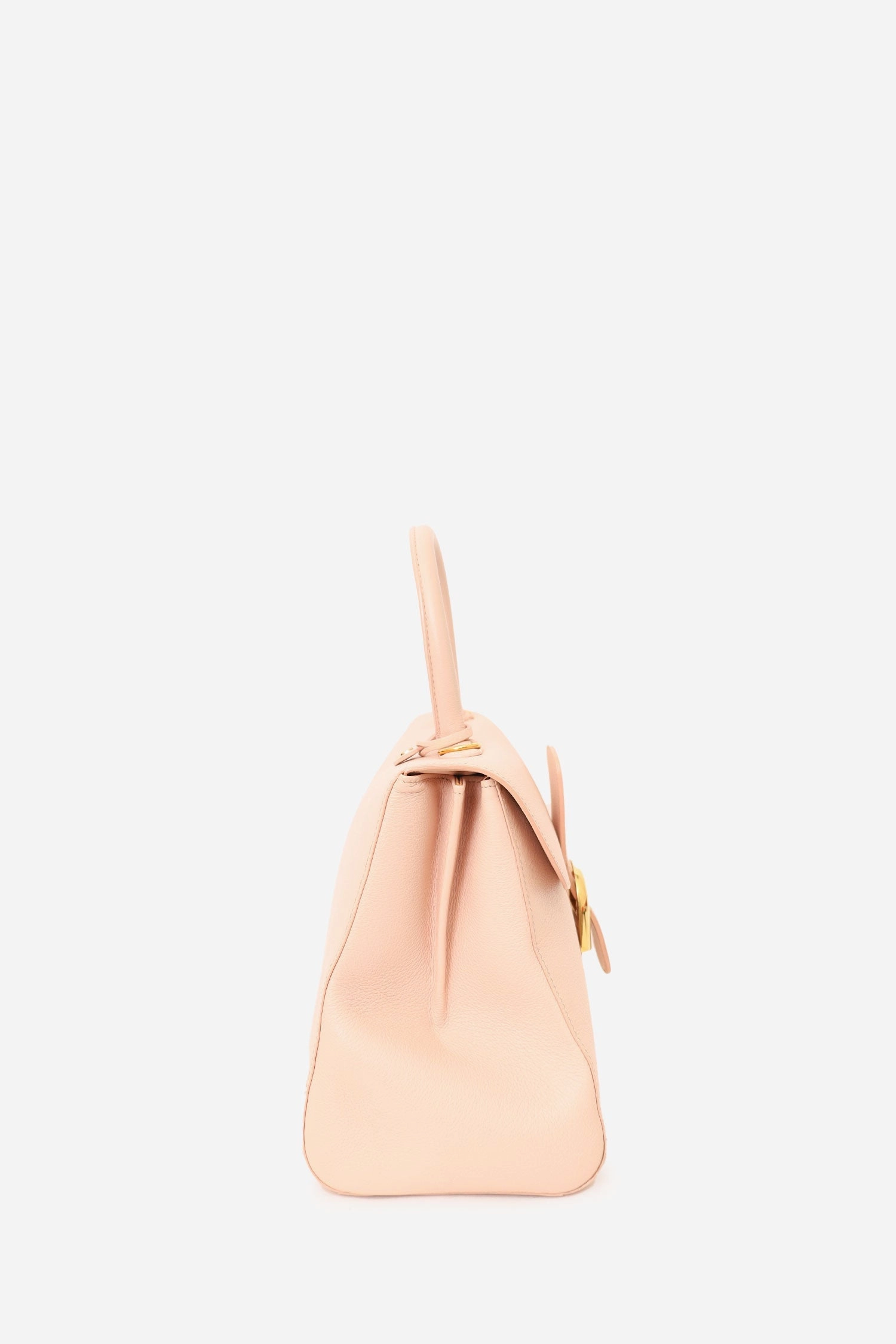 Delvaux Pink Leather Brillant Top Handle MM with Strap