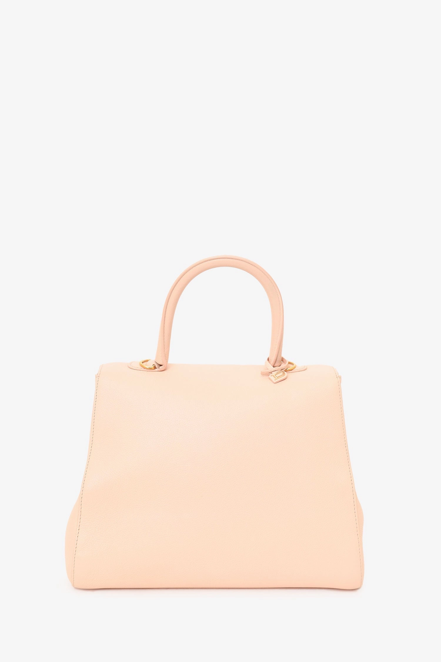 Delvaux Pink Leather Brillant Top Handle MM with Strap