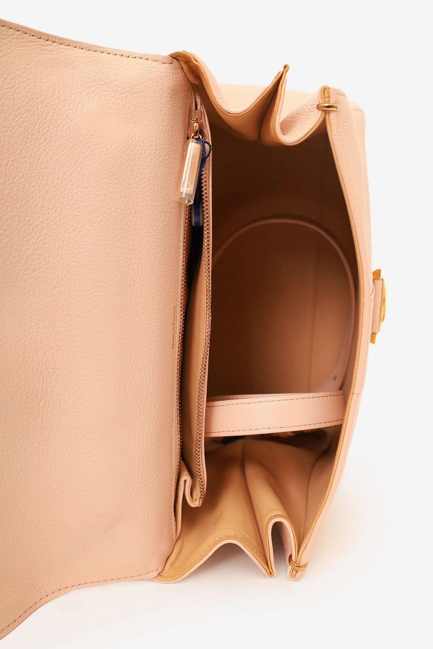 Delvaux Pink Leather Brillant Top Handle MM with Strap