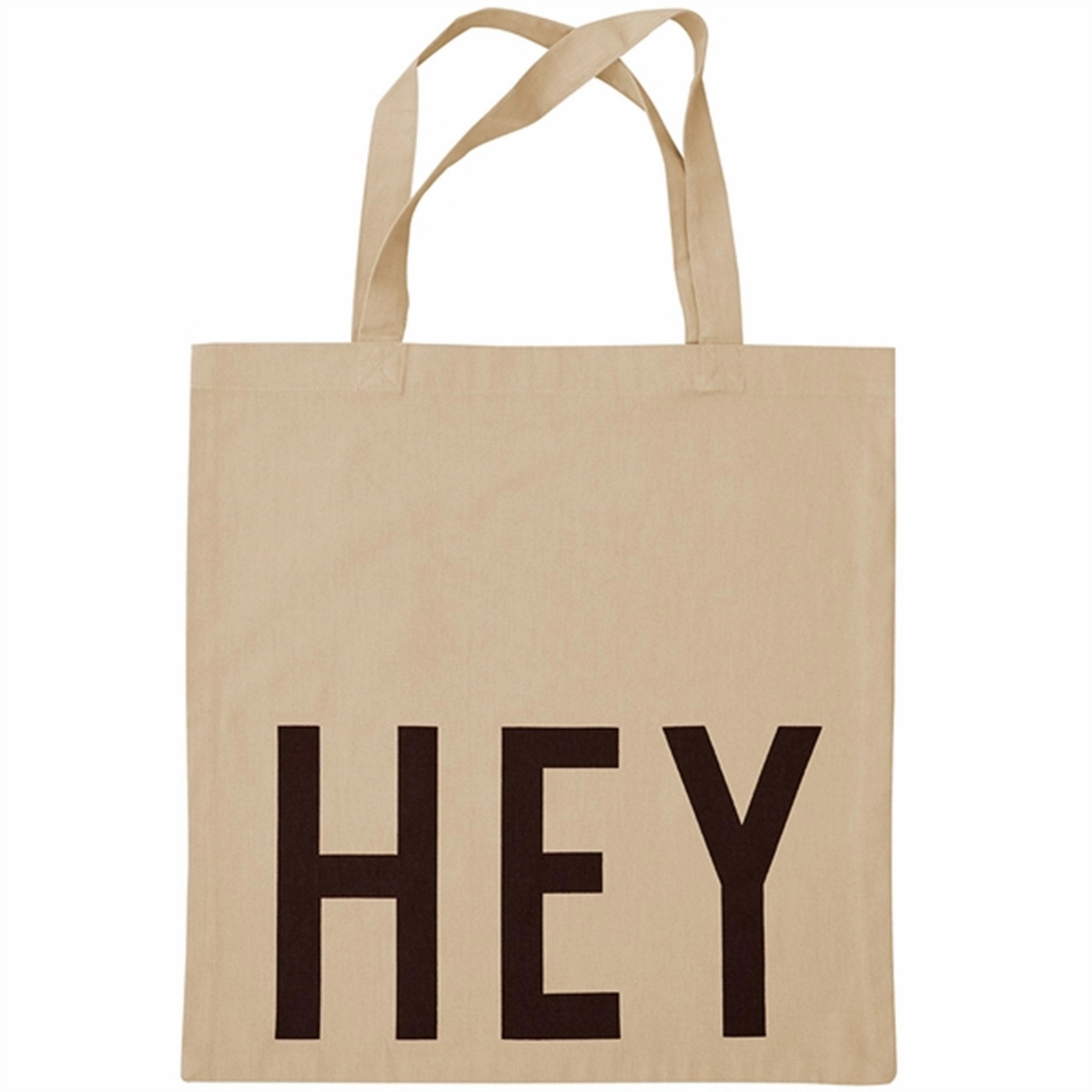 Design Letters Tote Bag Hey Beige