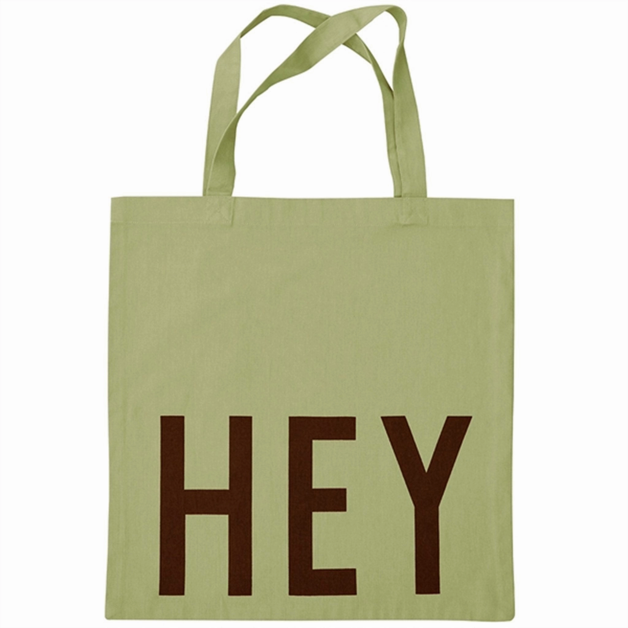 Design Letters Tote Bag Hey Light Green