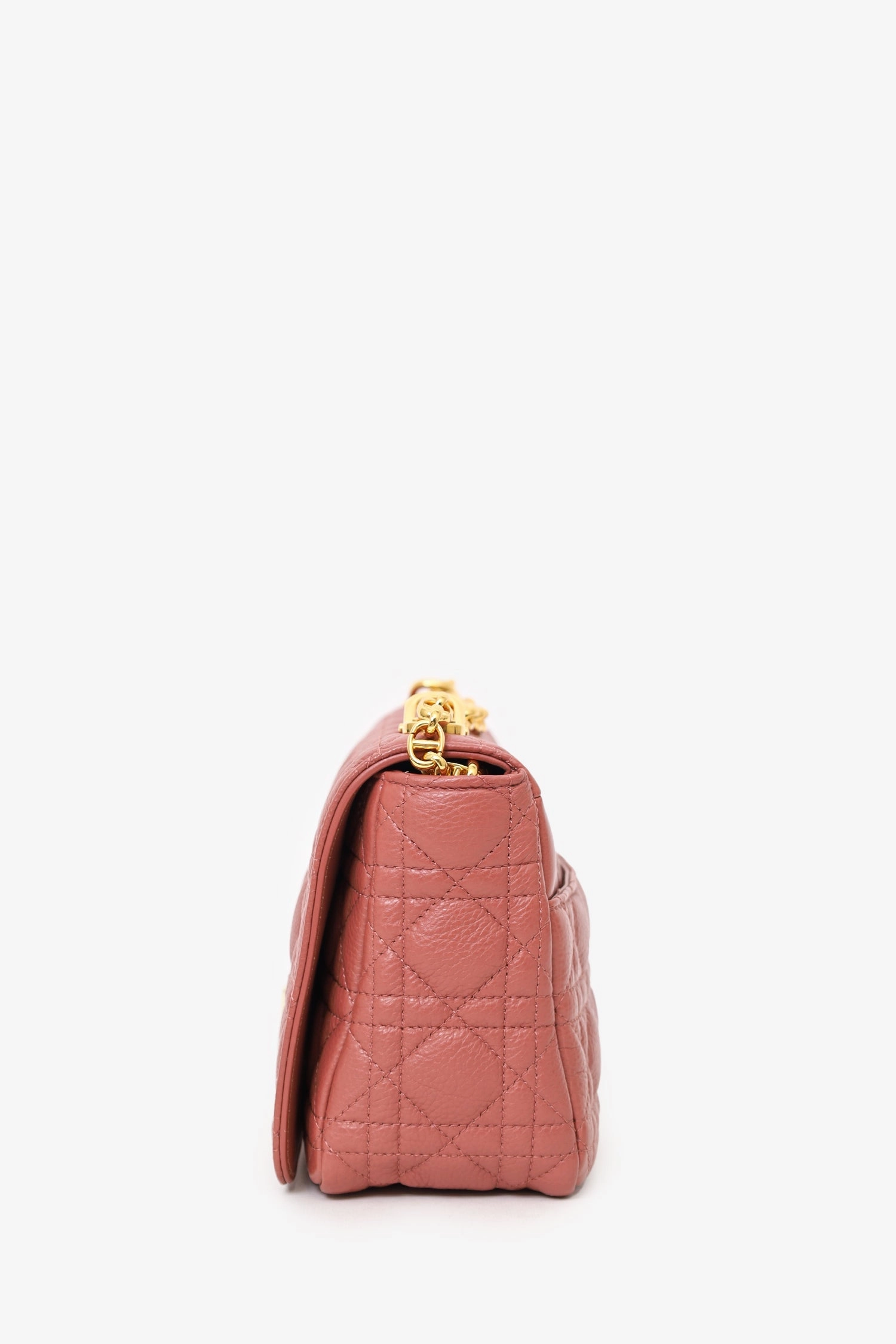 Dior 2022 Rust Cannage Leather Medium Caro Shoulder Bag