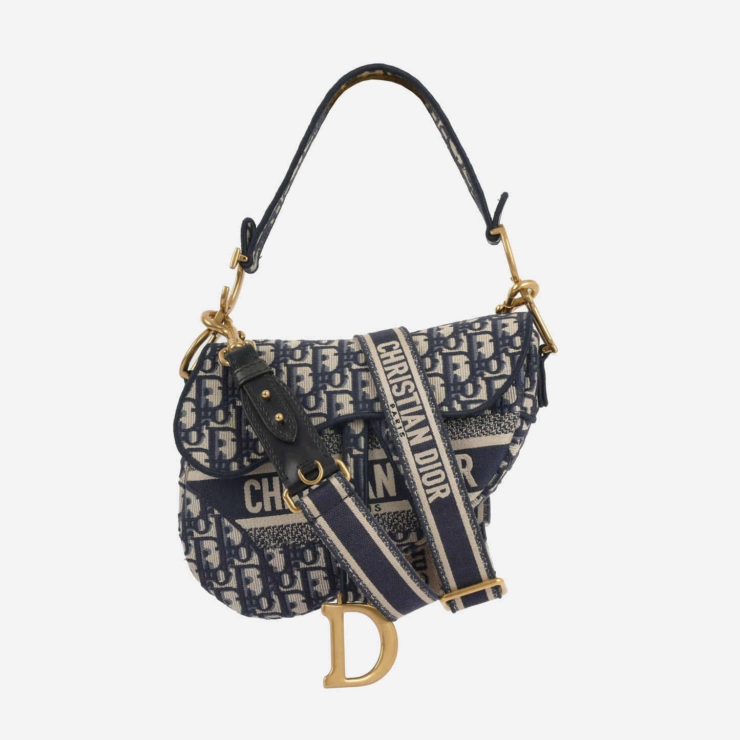 Dior - Medium Saddle Bag - Oblique Canvas GHW - Pre-Loved - 2021