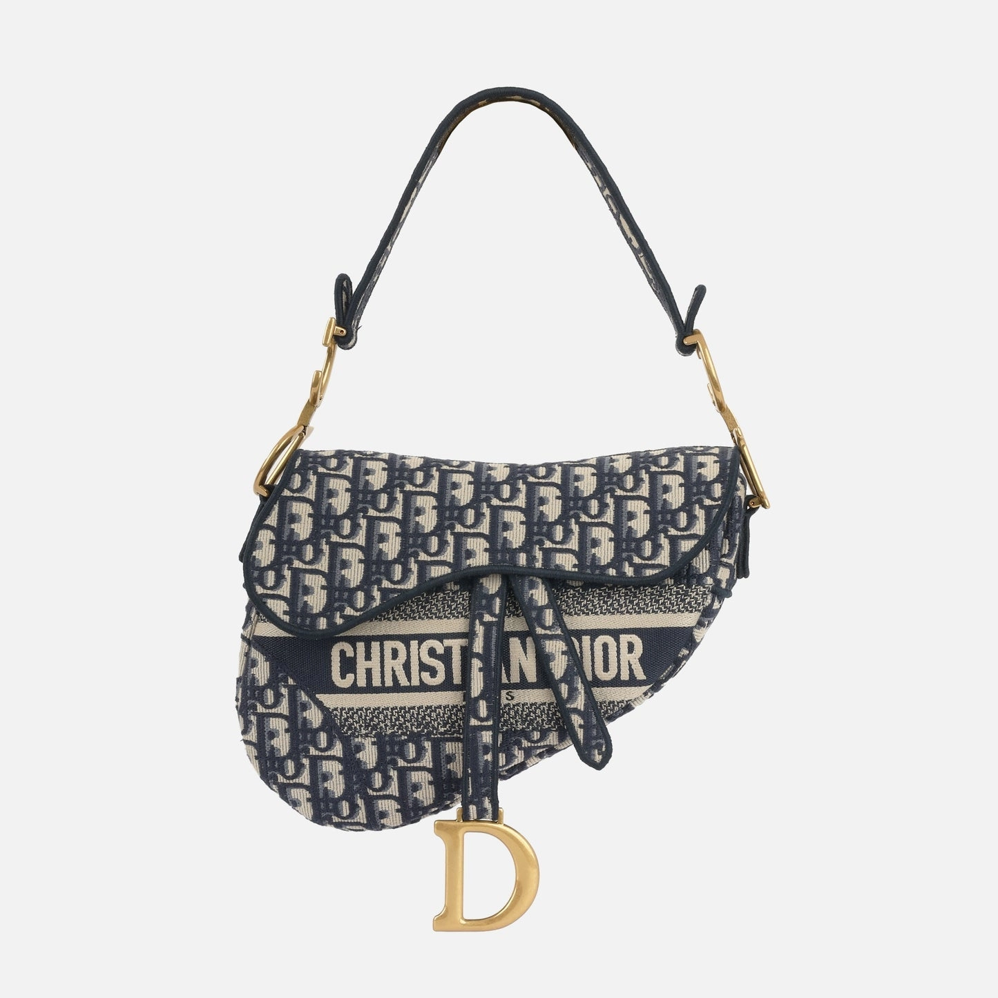Dior - Medium Saddle Bag - Oblique Canvas GHW - Pre-Loved - 2021