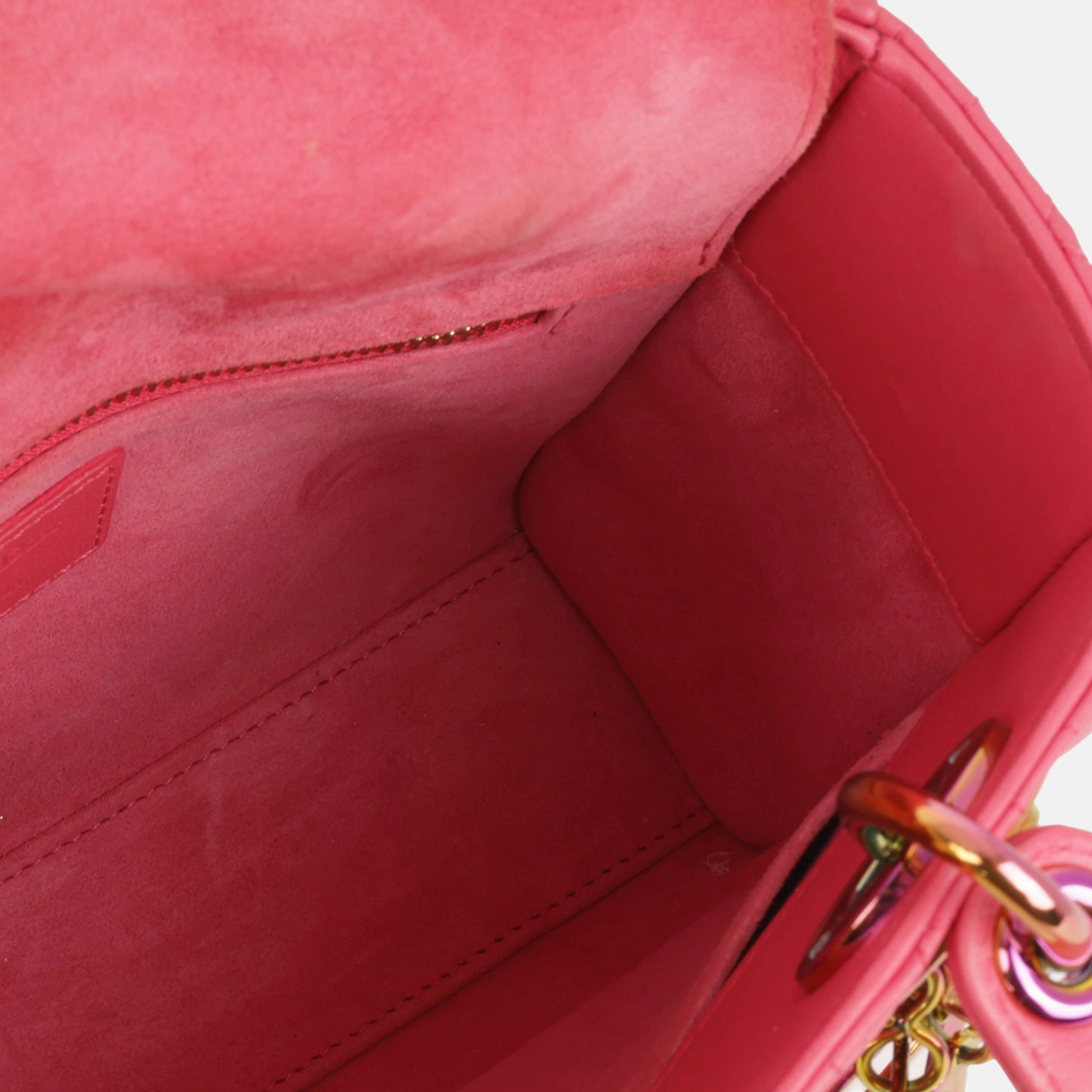 Dior Dior - Lady Dior - Small - Hot Pink Lambskin Cannage - PNKHW - Pre-Loved