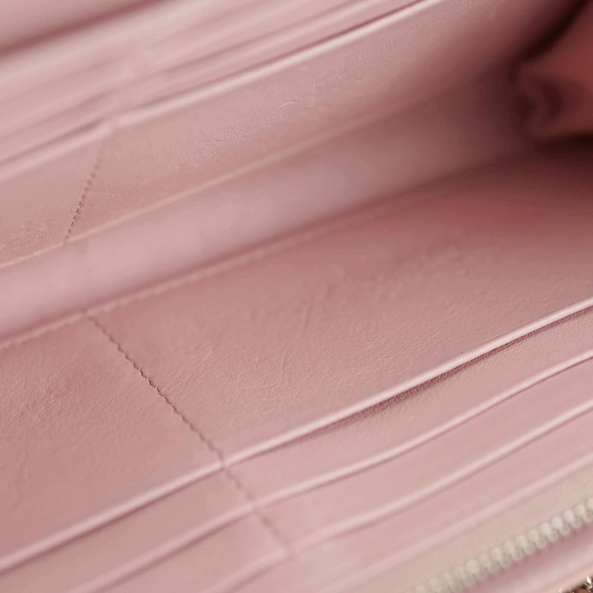 Dior Wallet On Chain Light Pink Patent