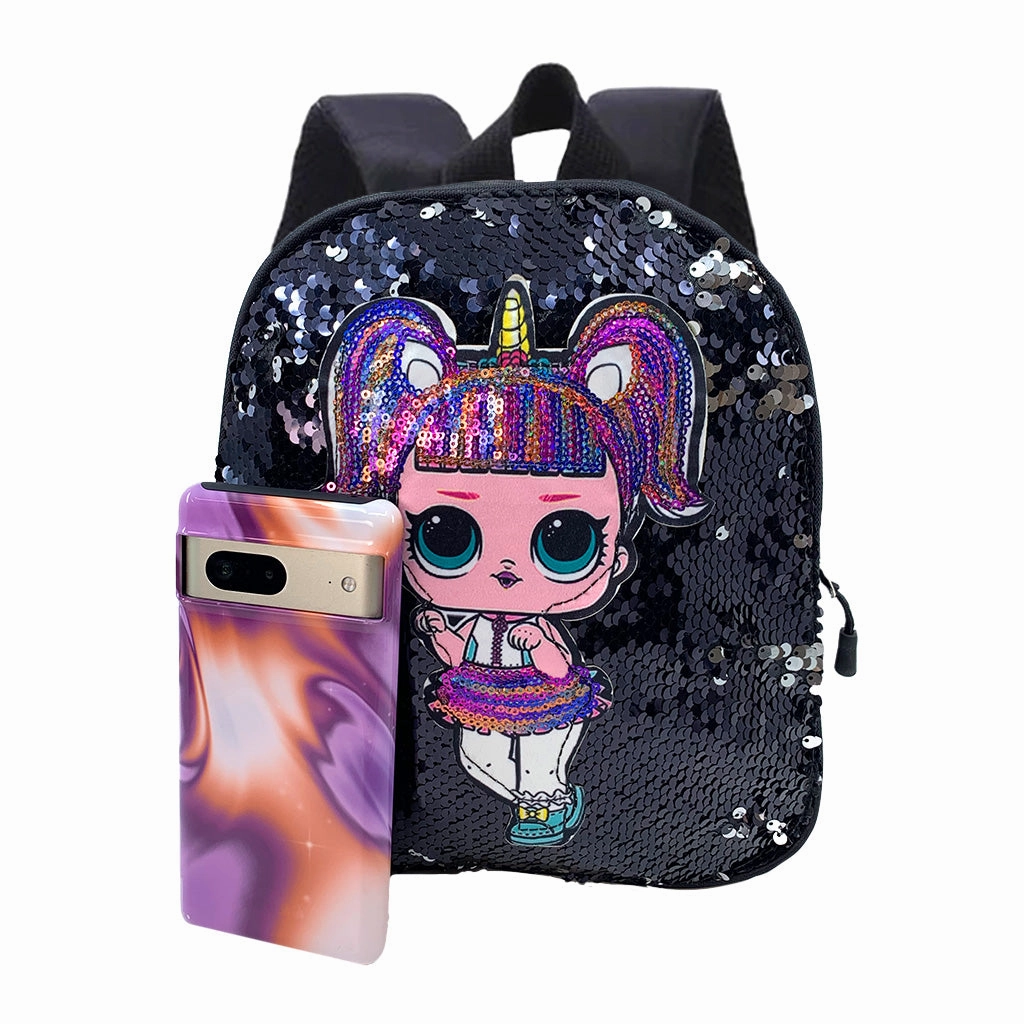 Disco Doll Sequins Mini Backpack - Black