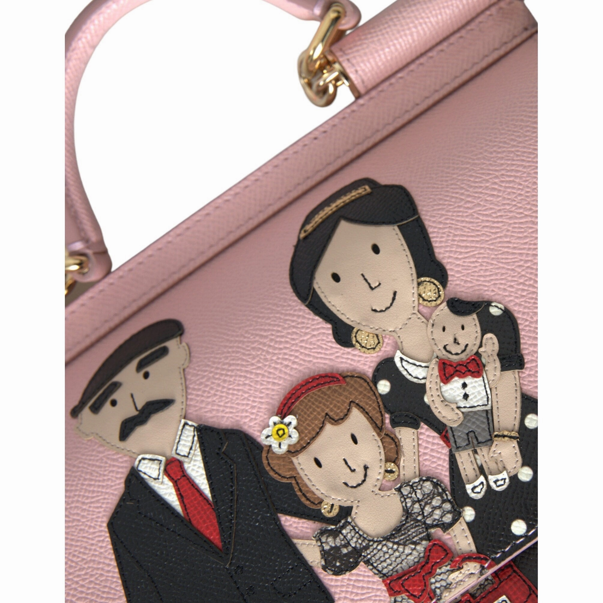 Dolce & Gabbana Chic Pink Sicily Leather Shoulder Women's Bag