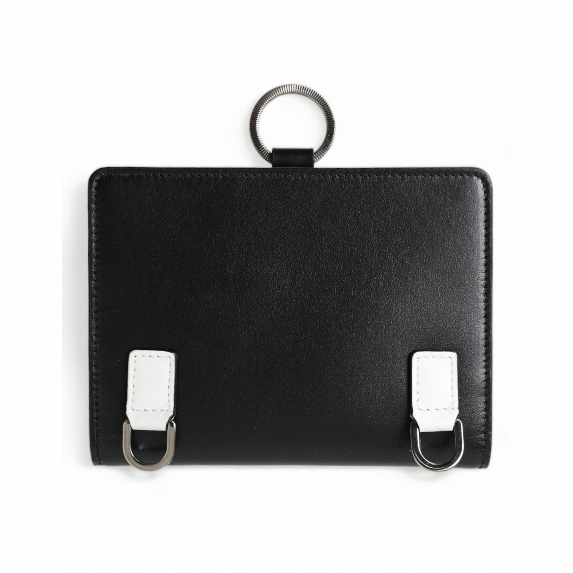 Dolce & Gabbana Elegant Black Leather Crystal Card Holder Women's Wallet - One Size