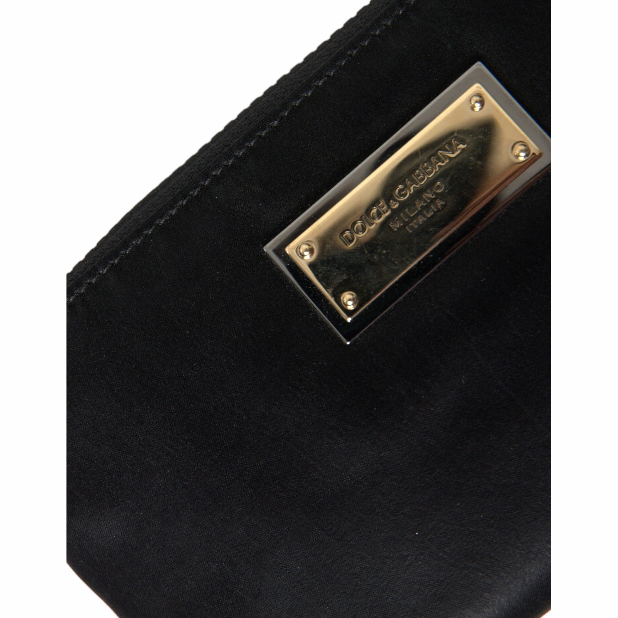 Dolce & Gabbana Elegant Black Nylon & Leather Women's Pouch