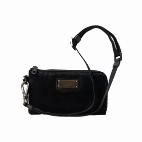 Dolce & Gabbana Elegant Black Nylon & Leather Women's Pouch