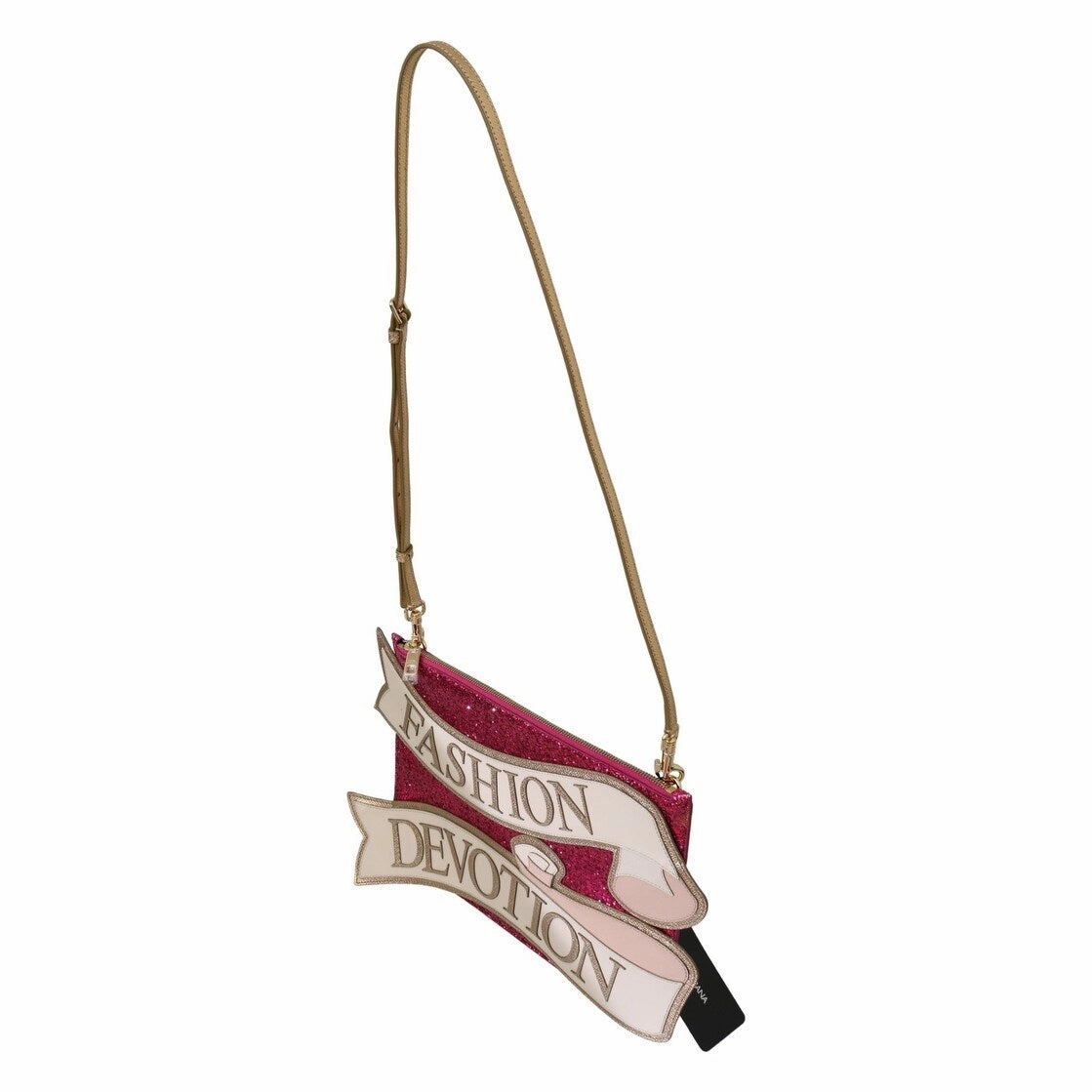 Dolce & Gabbana Glamorous Pink Glittered CLEO Clutch Women's Purse