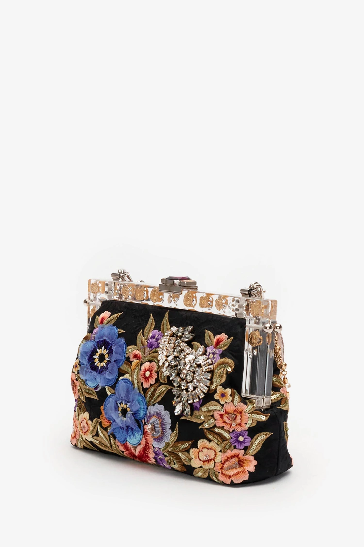 Dolce & Gabbana Multicolour Vanda Floral Embroidered Clutch