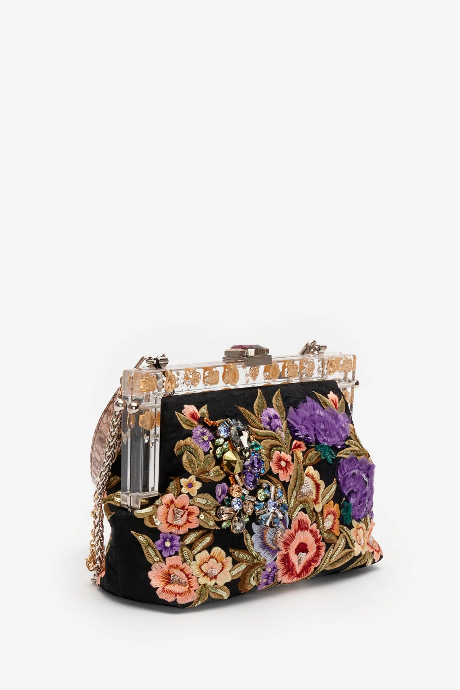 Dolce & Gabbana Multicolour Vanda Floral Embroidered Clutch
