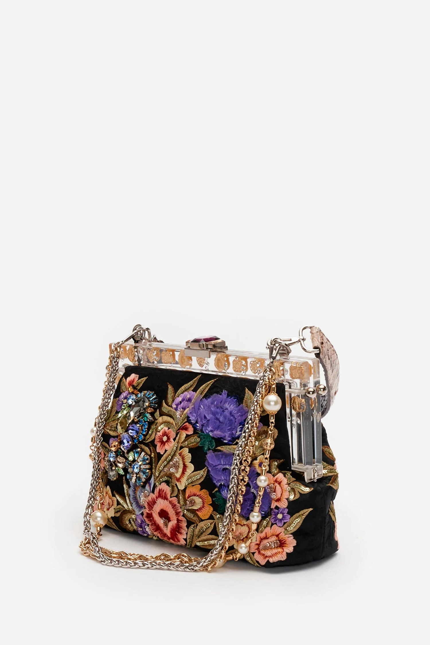 Dolce & Gabbana Multicolour Vanda Floral Embroidered Clutch