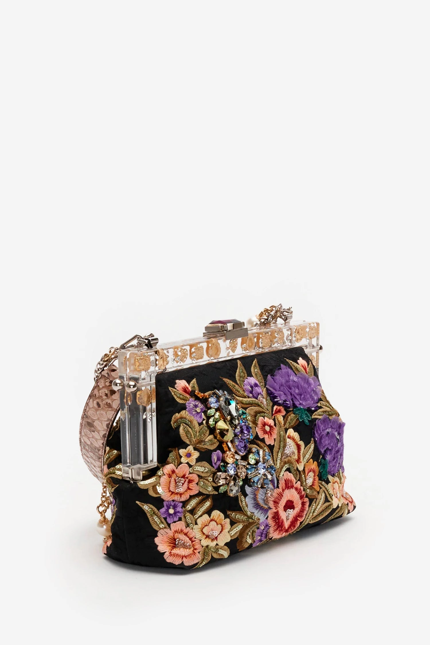 Dolce & Gabbana Multicolour Vanda Floral Embroidered Clutch