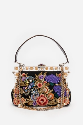 Dolce & Gabbana Multicolour Vanda Floral Embroidered Clutch