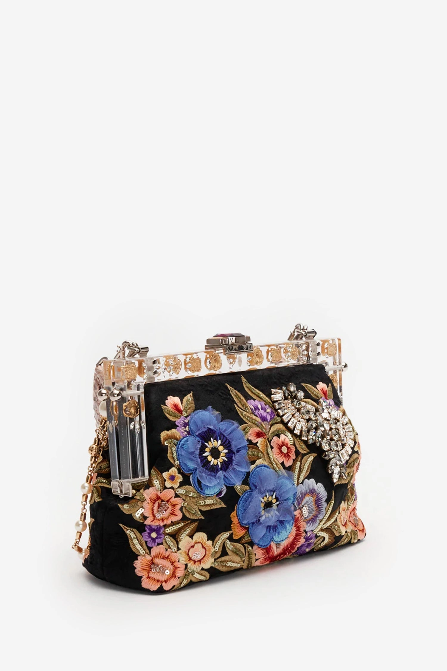 Dolce & Gabbana Multicolour Vanda Floral Embroidered Clutch