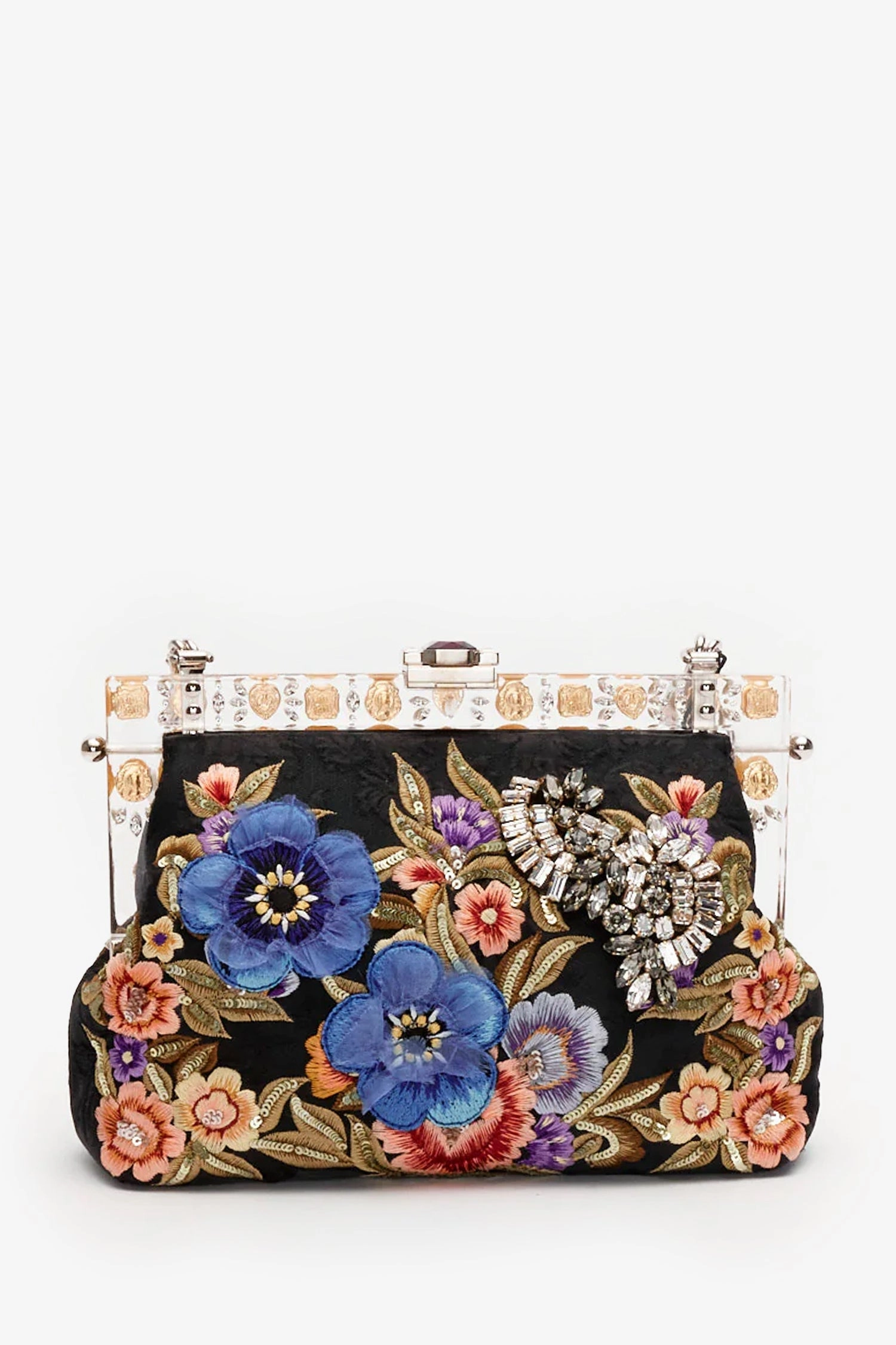 Dolce & Gabbana Multicolour Vanda Floral Embroidered Clutch
