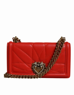 Dolce & Gabbana Quilted Devotion Crossbody Chain Phone Cover Women's Bag