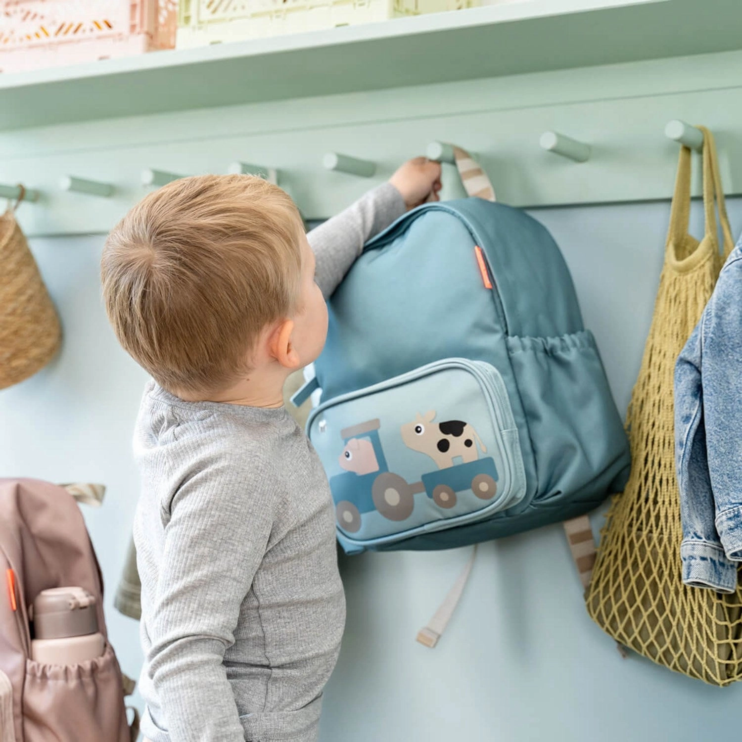 DonebyDeer Blue Kids Backpack Tiny Farm 7,5 L
