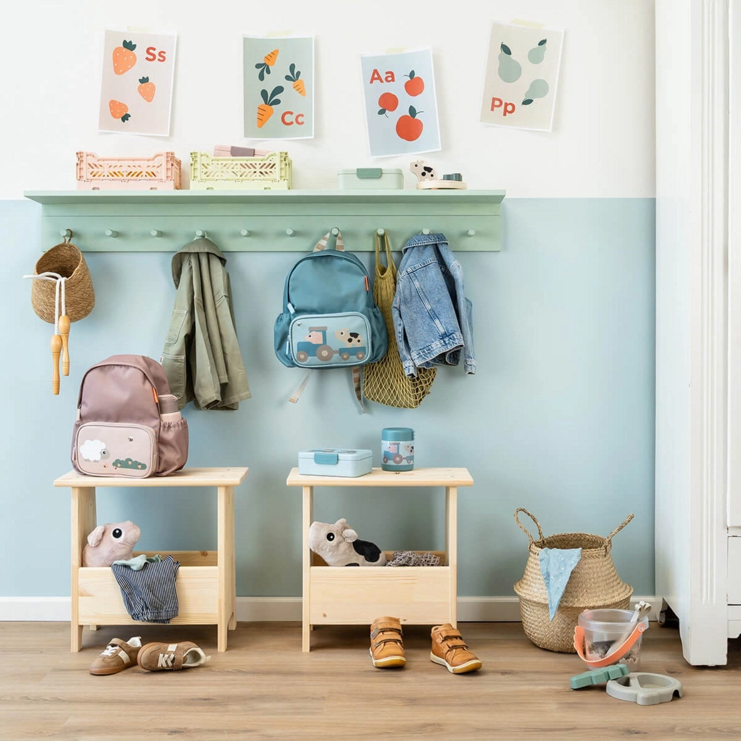 DonebyDeer Blue Kids Backpack Tiny Farm 7,5 L