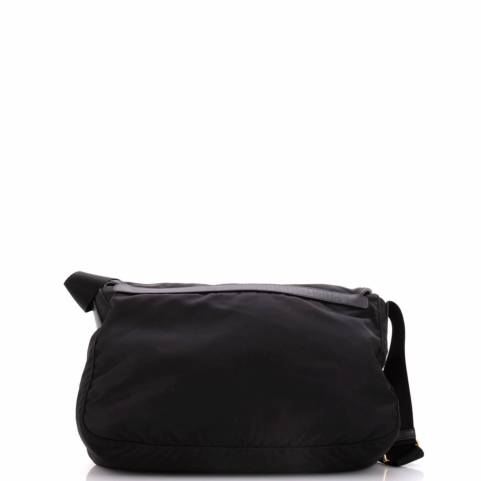 Double Buckle Flap Messenger Bag Tessuto Large