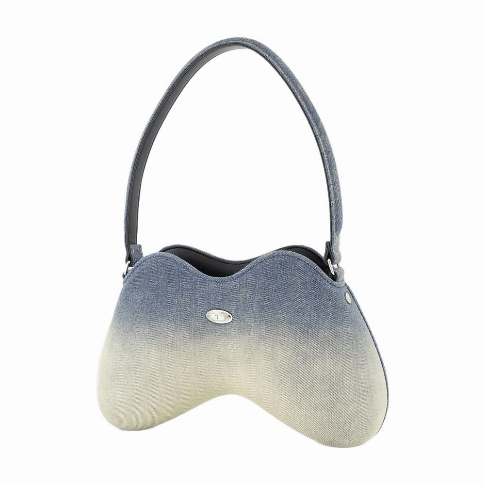 Double D Shoulder Bag - Cotton - Blue