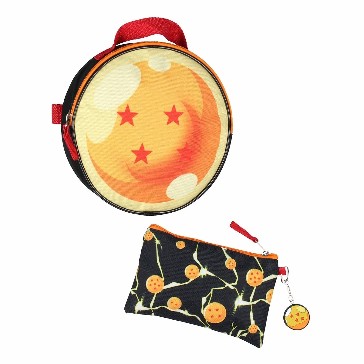Dragon Ball Z Backpack Lunch Box Drawstring Bag Keychain Pencil Case 5 Pc Set - One Size