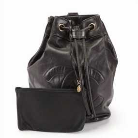 Drawstring Sling Backpack In Black