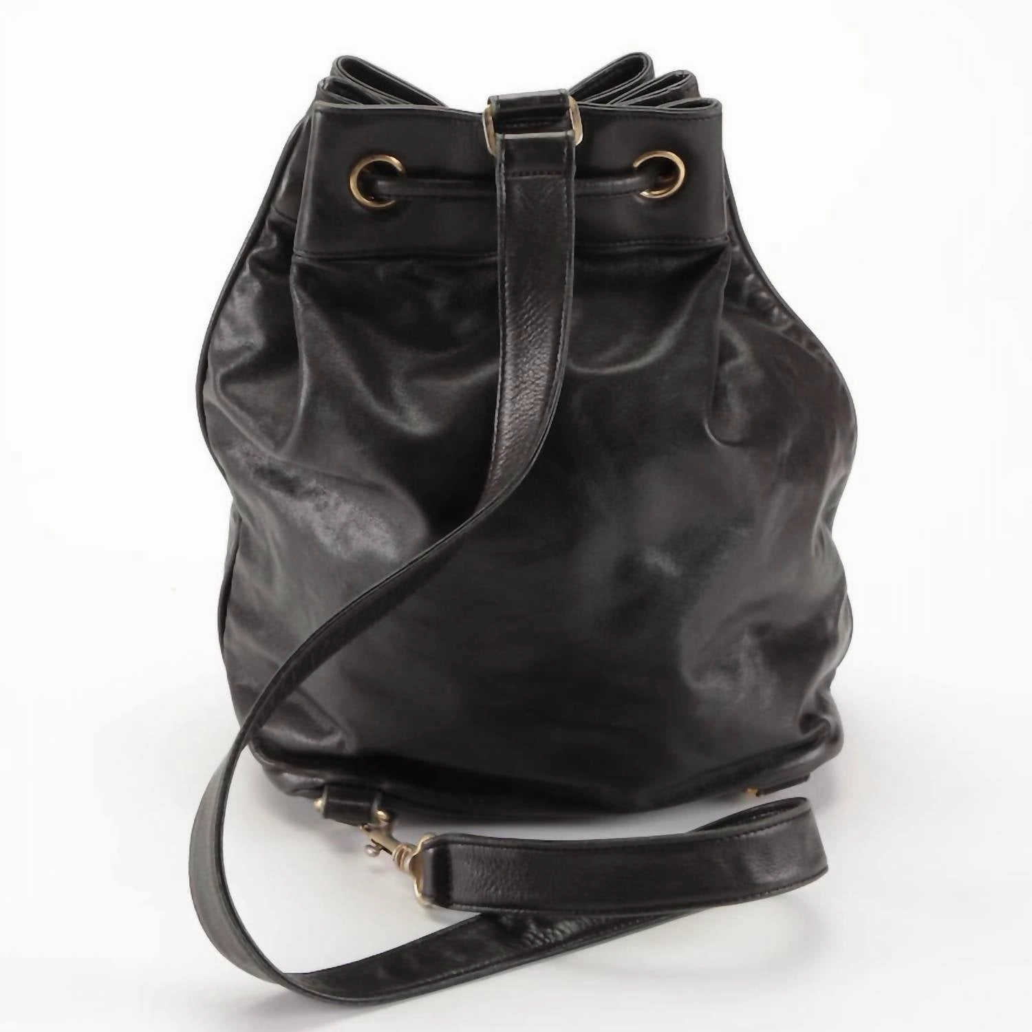 Drawstring Sling Backpack In Black