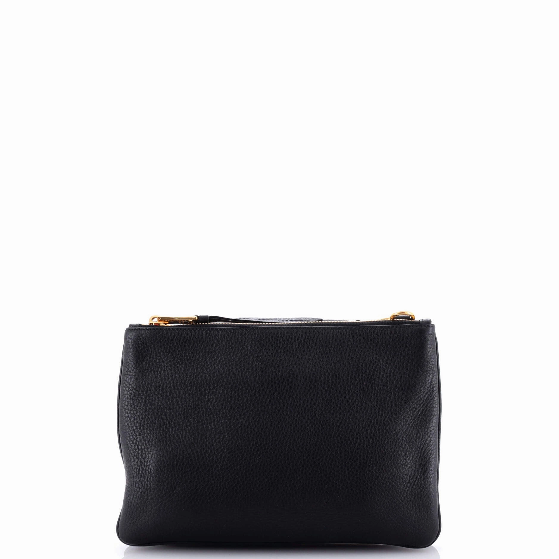 Dual Strap Double Zip Crossbody Bag Vitello Daino Small