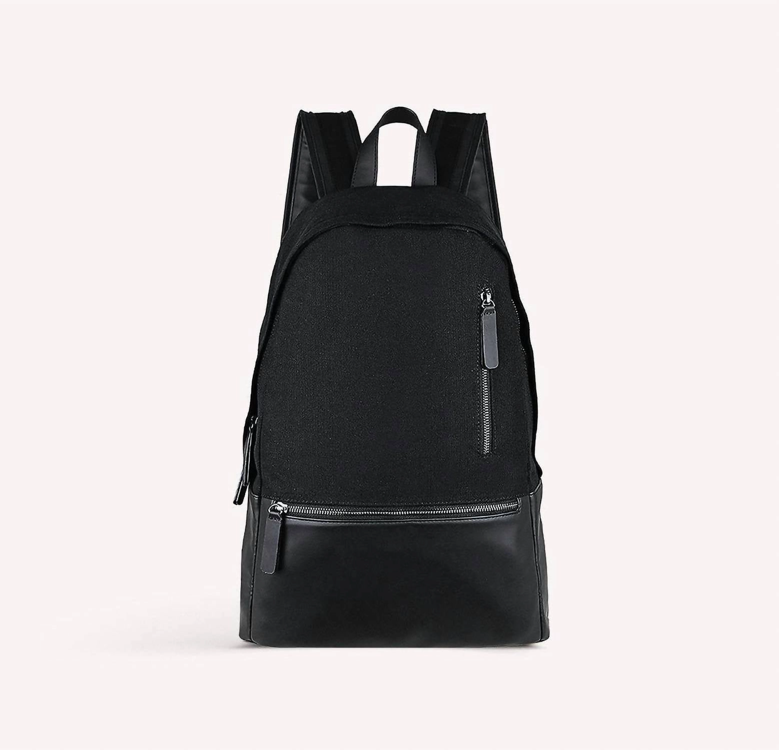 Essential Jet Cotton Vegan Leather Backpack In Black