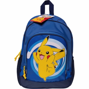 Euromic Pokmon Junior Backpack med 2 front lommer med Zipper And 2 lommer p siden i mesh