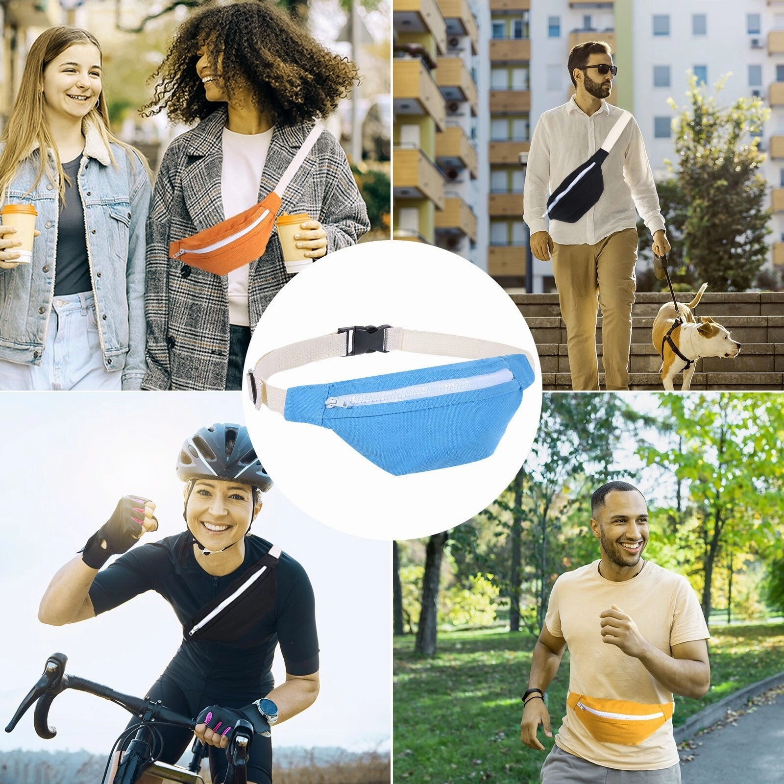 Fanny Pack, Waist Bag Pack Waterproof Belt Bag with Adjustable Strap