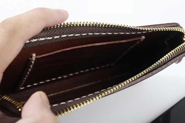 Fashion Black Leather Mens Long Wallet Brown Chain Wallet Biker Chain Wallet Clutch Men