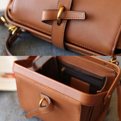Fashion Black Womens Mini Leather Handbag Shoulder Bag Brown Cute Crossbody Bag Purse