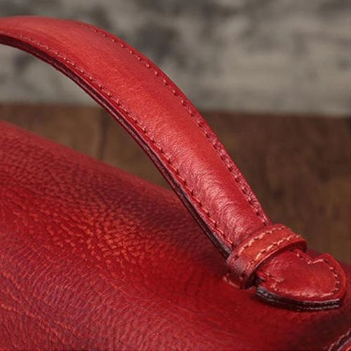 Fashion Womens Brown Leather Satchel Handbag Small Red Satchel Bag Crossbody Bags for Ladies