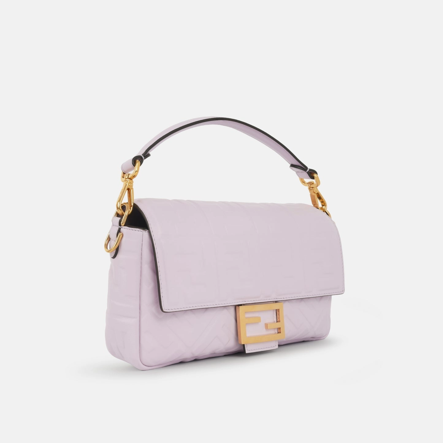 Fendi - Medium Baguette - Lilac Zucca Nappa GHW - Pre-Loved