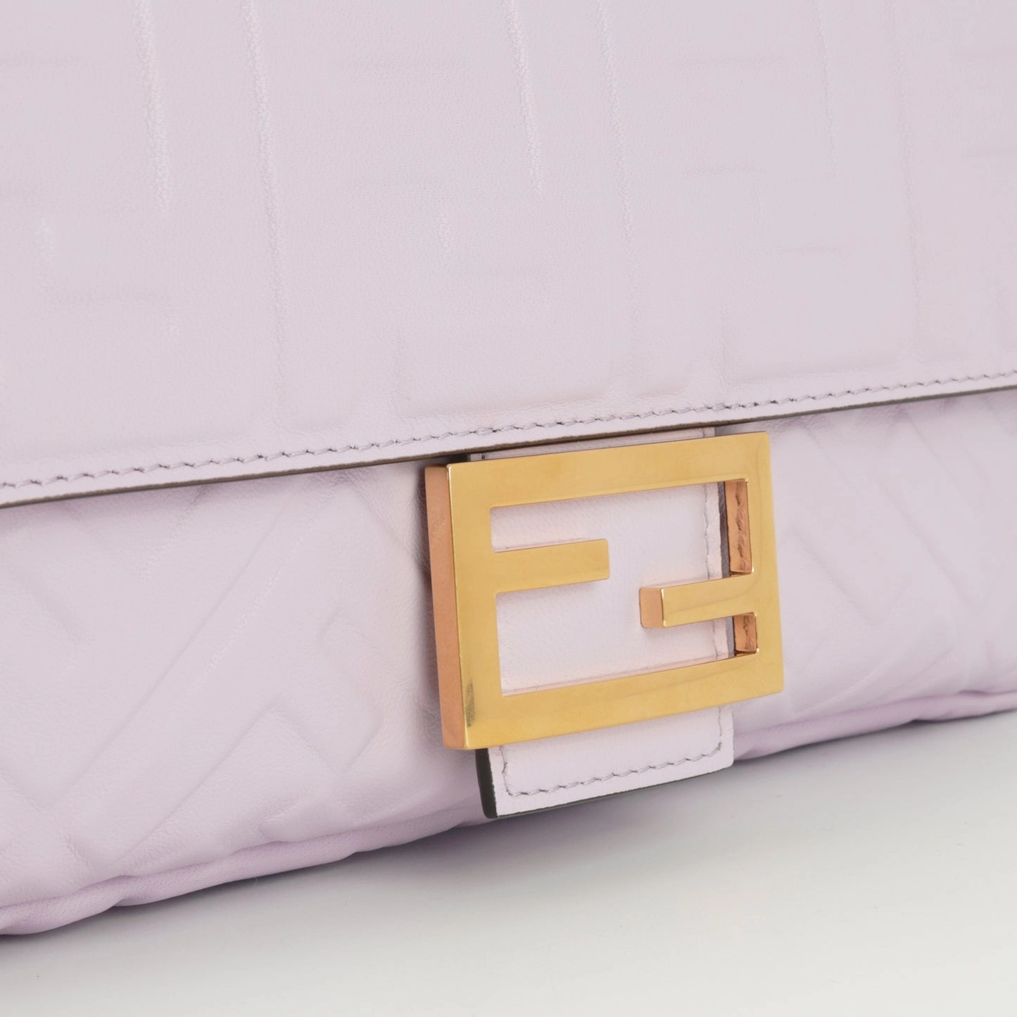 Fendi - Medium Baguette - Lilac Zucca Nappa GHW - Pre-Loved