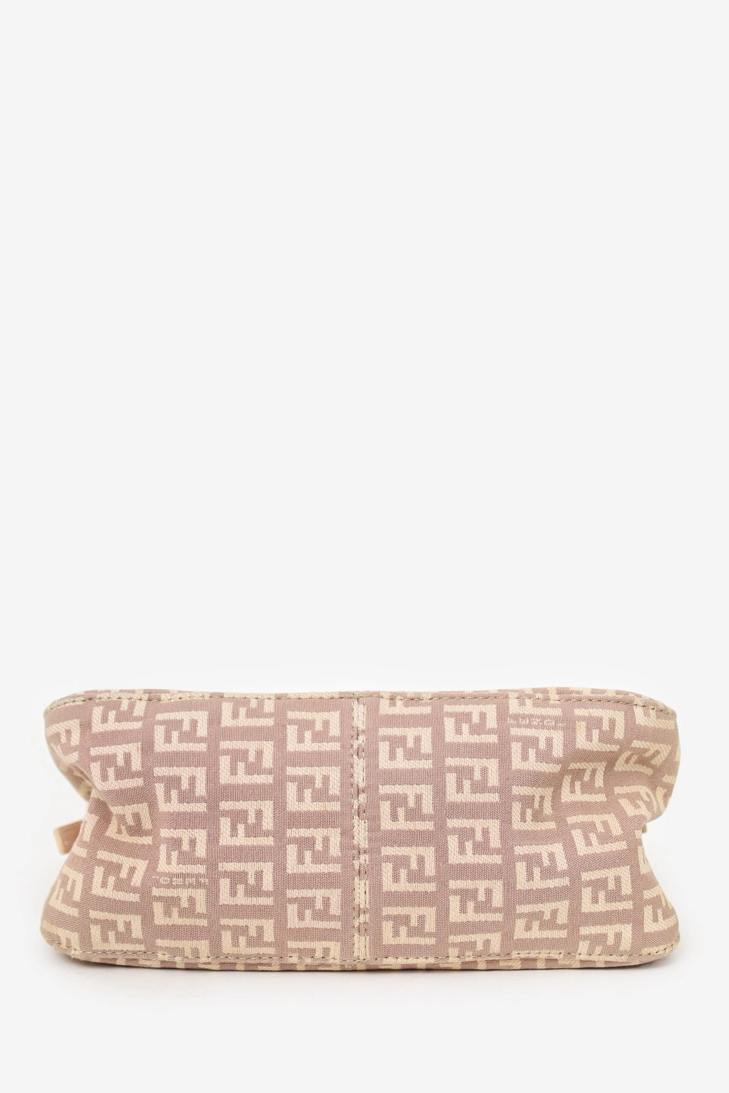 Fendi Beige/Pink Canvas Zucchino Mini Mama Baguette Shoulder Bag
