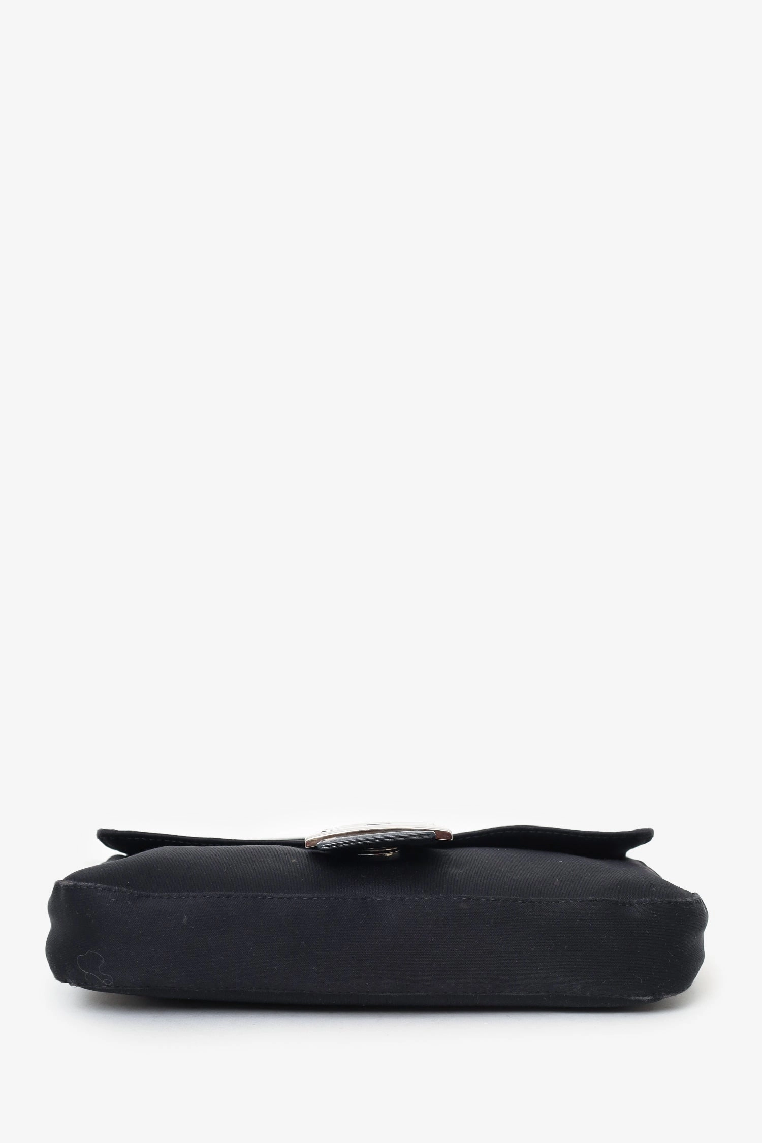 Fendi Black Canvas Baguette Shoulder Bag