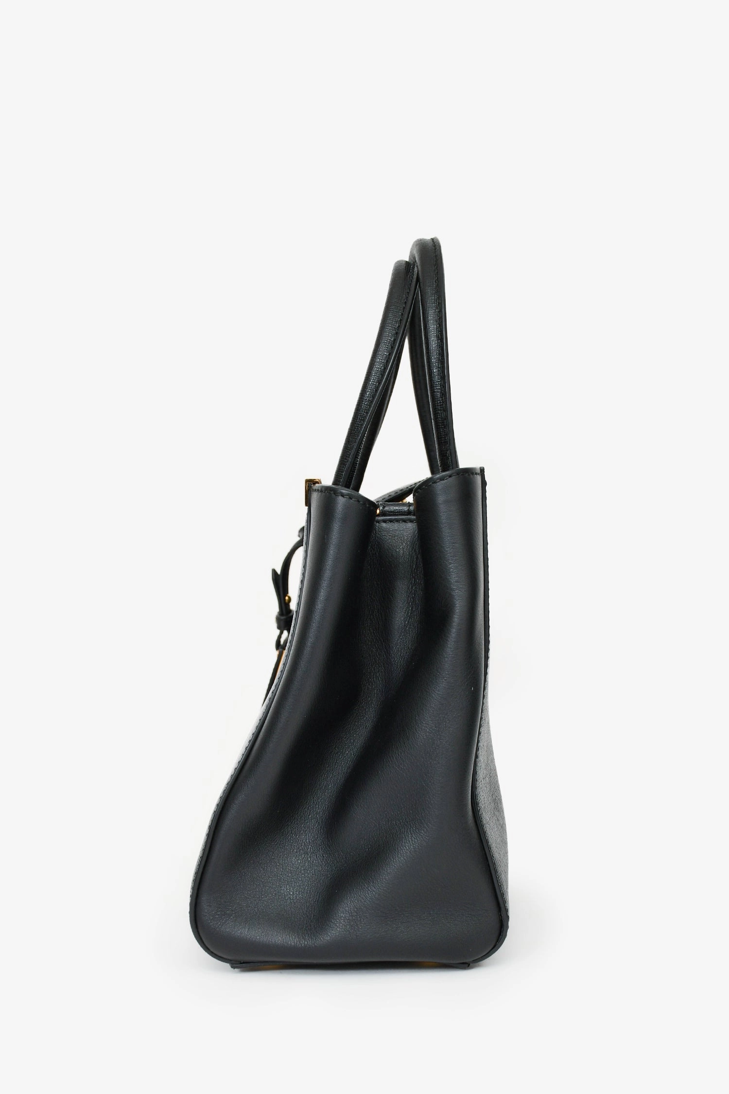 Fendi Black Leather Small 2Jours Tote with Strap